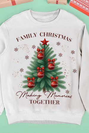 Christmas Tree Family Names Matching Shirts - Personalized Sweatshirt