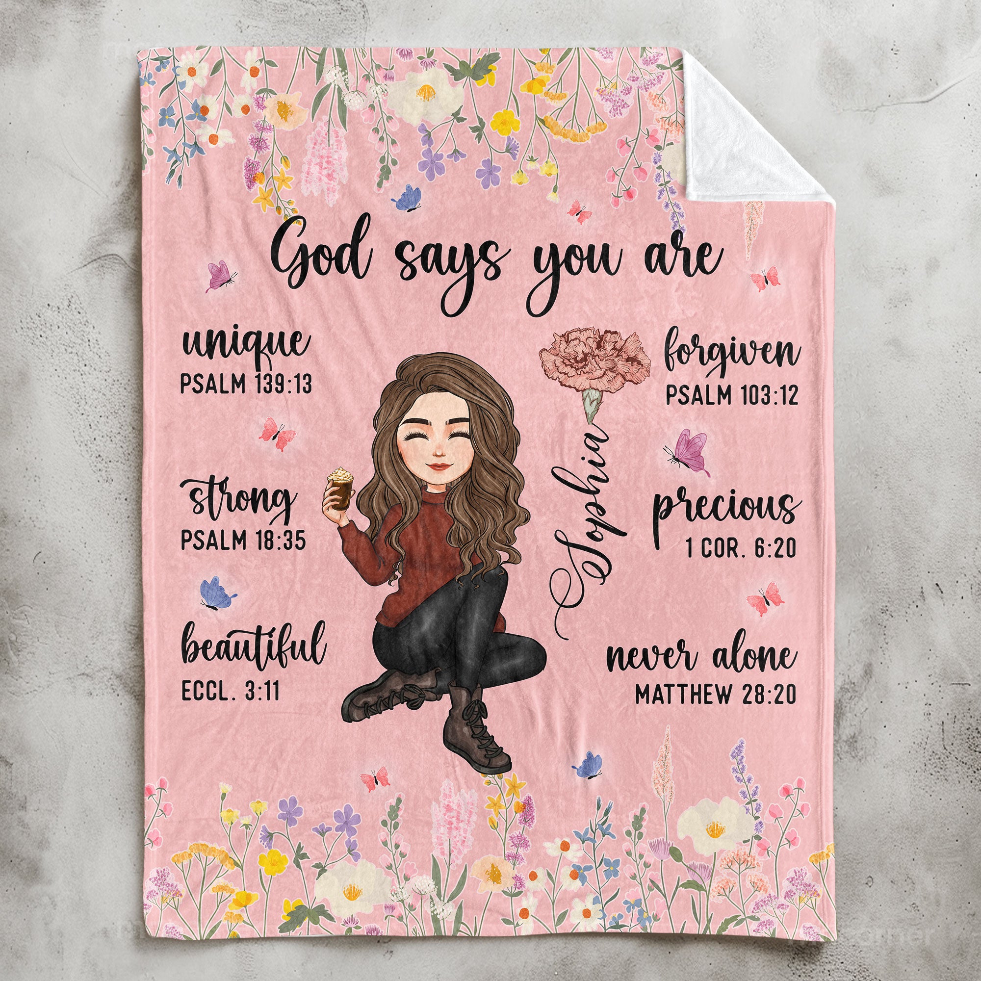 Custom Birth Flower & Names - Gifts For Daughter, Son, Grandkid - Personalized Photo Blanket Big Size - Image 2