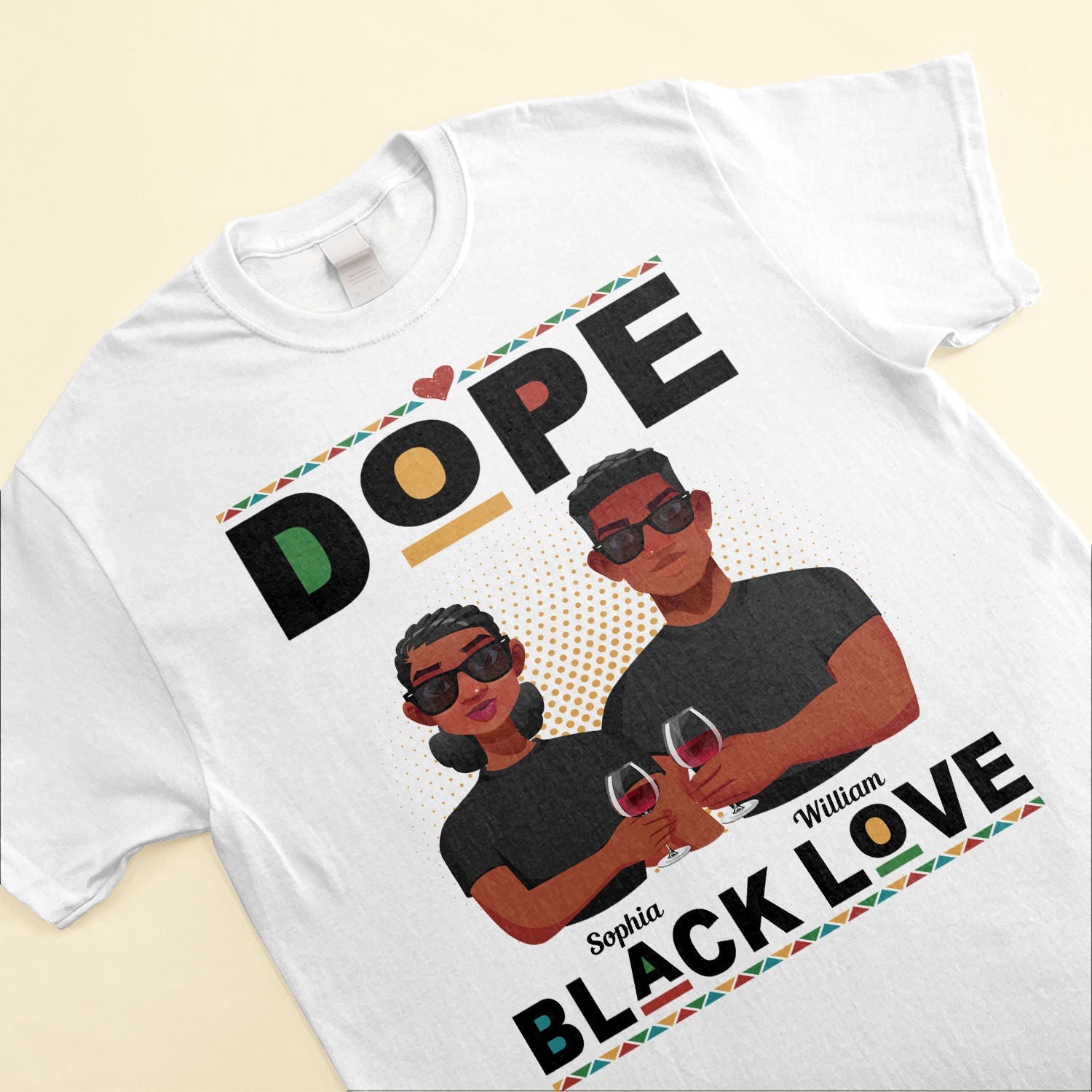 Dope Black Love - Personalized Matching Couple Shirts - Image 3
