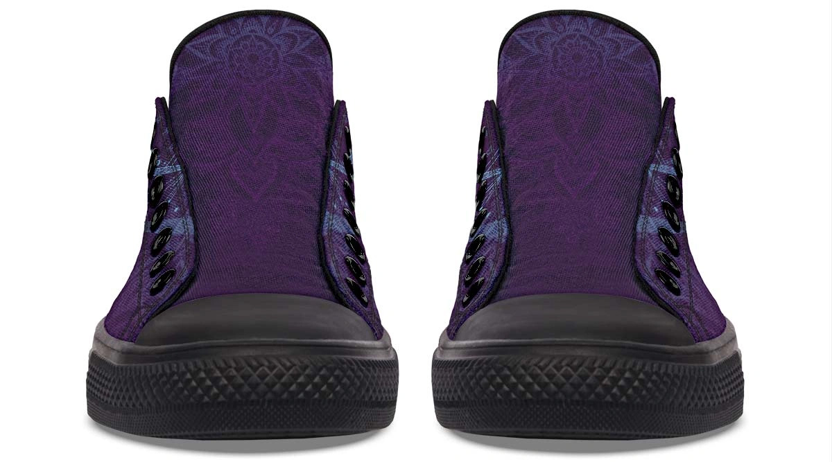 Unicorn Tattoo Black Low Top Sneakers - Edgy Graphic Footwear - Image 5