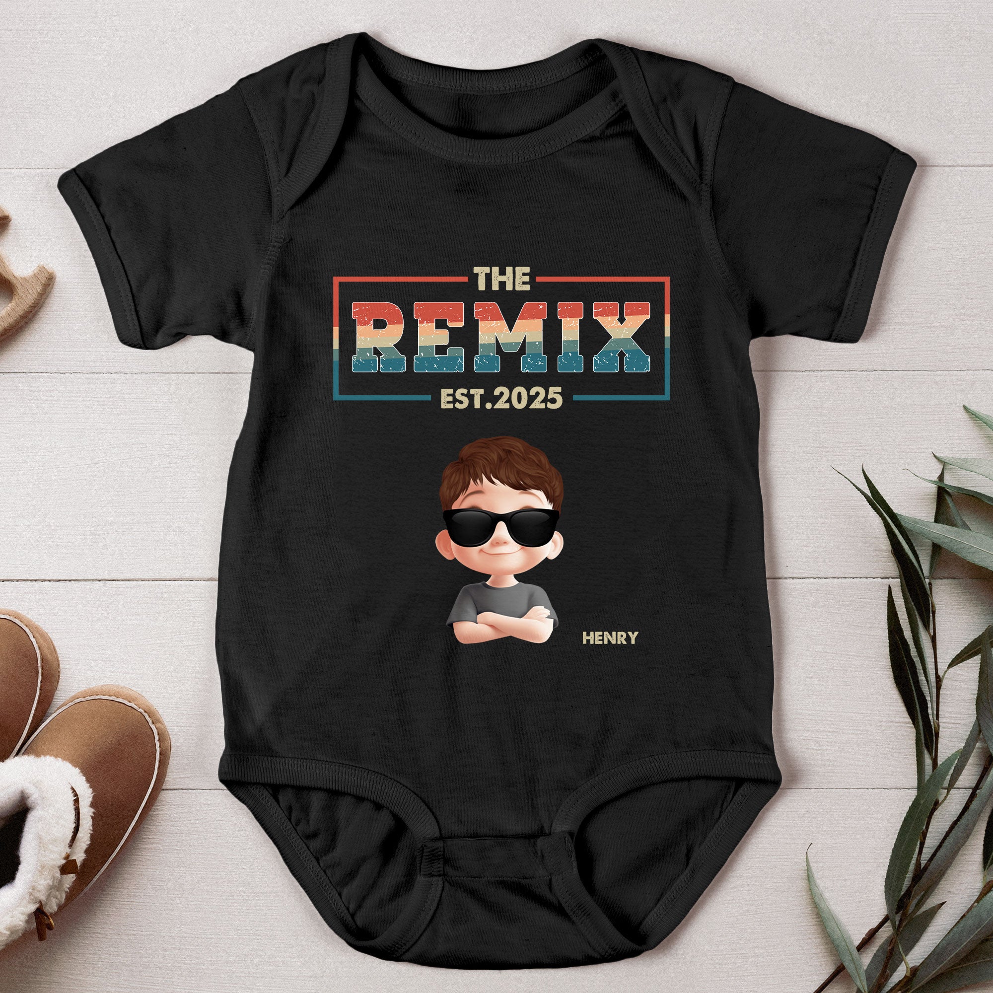 The Original The Remix - Personalized Matching Shirt And Baby Bodysuit - Image 2