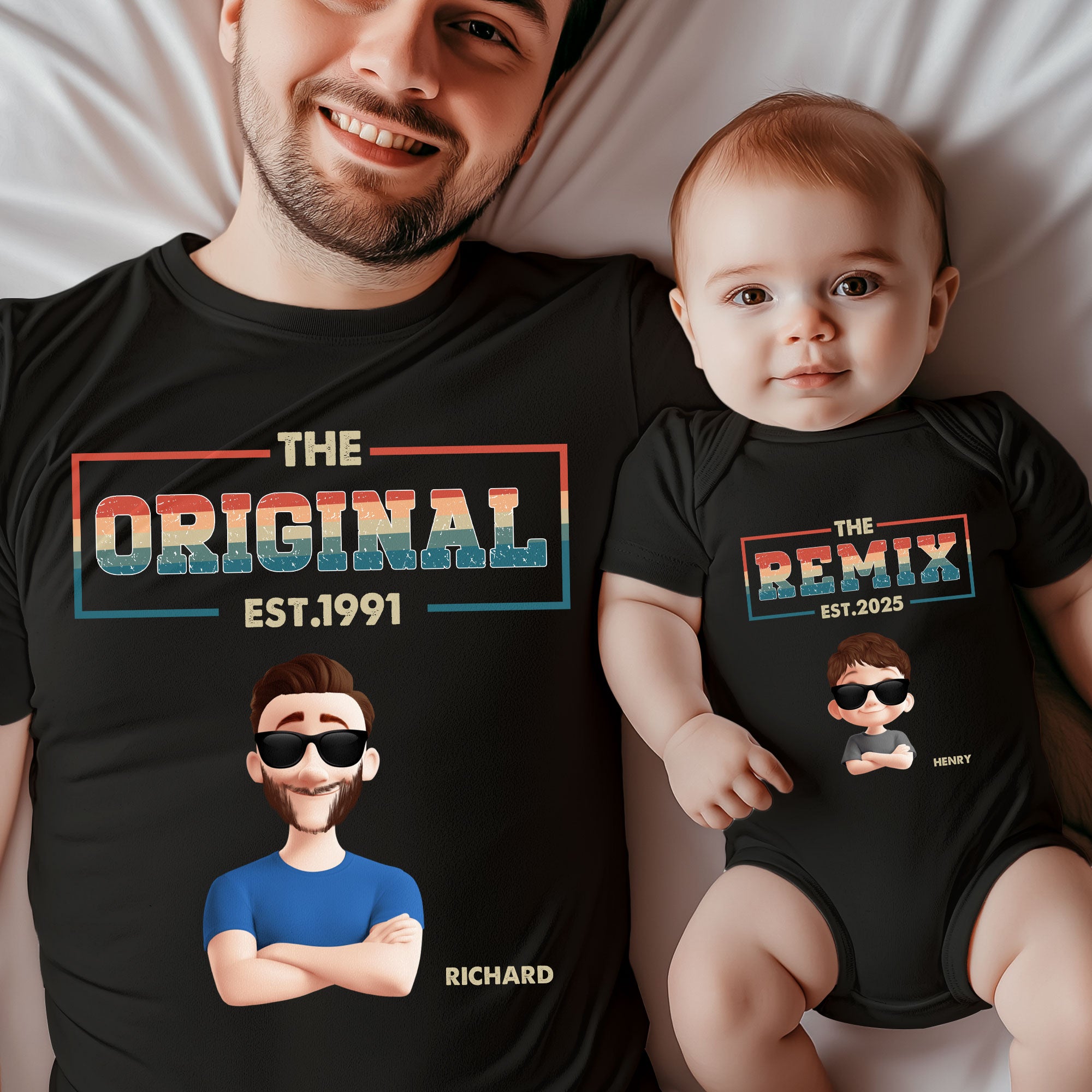 The Original The Remix - Personalized Matching Shirt And Baby Bodysuit - Image 3