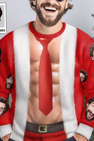 Christmas Sweater Abs-olutely Hilarious - Personalized Photo Ugly Sweater
