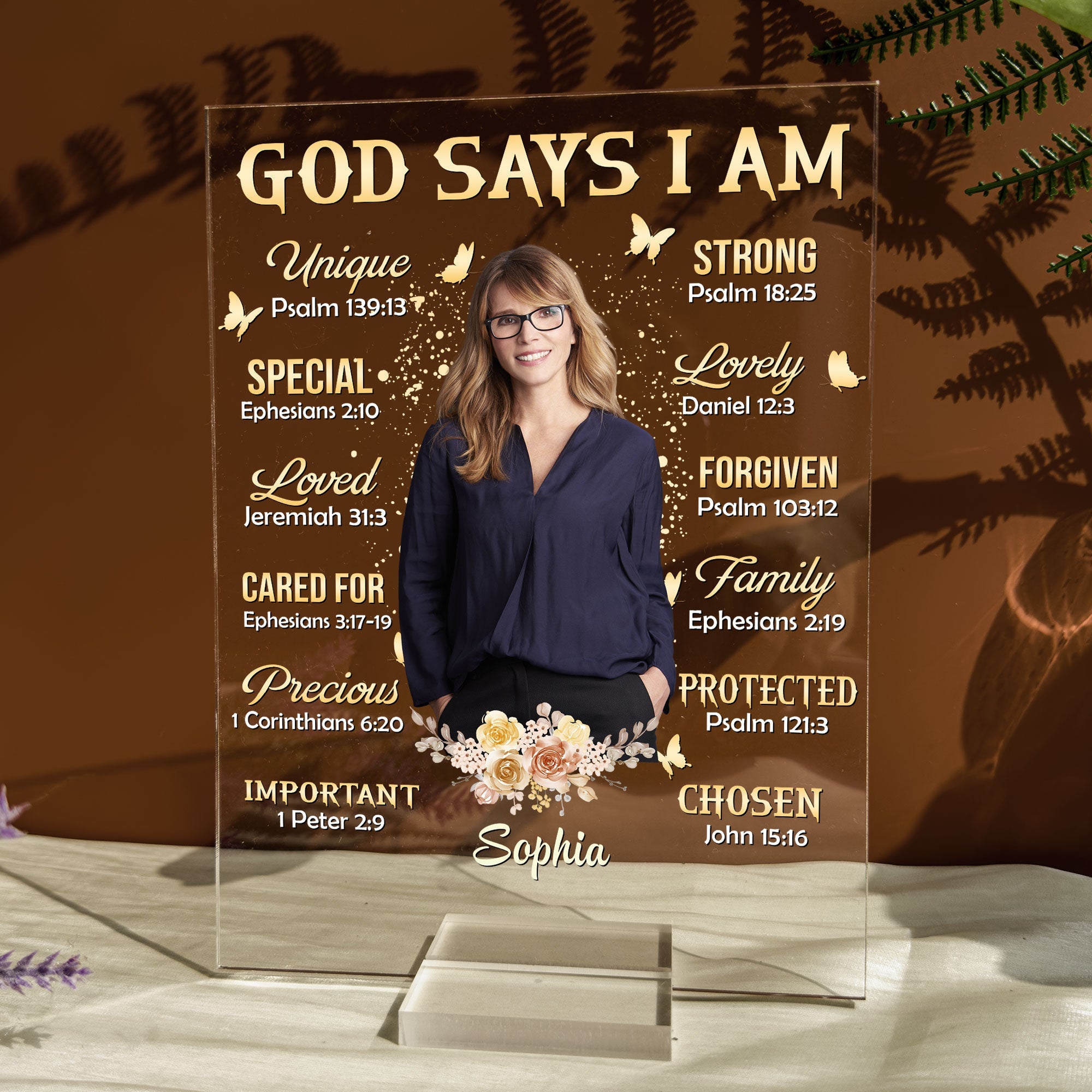God Says I Am - Photo Version - Personalized Acrylic Plaque - Image 2