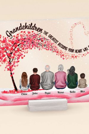 Grandchildren The Greatest Blessing Your Heart Will Ever Know - Personalized Acrylic Plaque - Christmas Gift For Grandparents, Nana, Papa