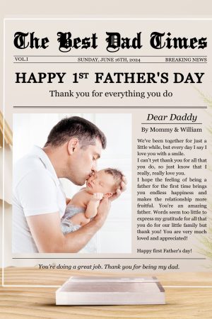 Happy 1st Father's Day Thank You For Everything - Personalized Acrylic Photo Plaque