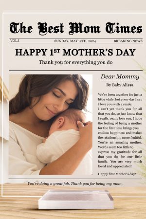Happy 1st Mother's Day Thank You For Everything - Personalized Acrylic Photo Plaque