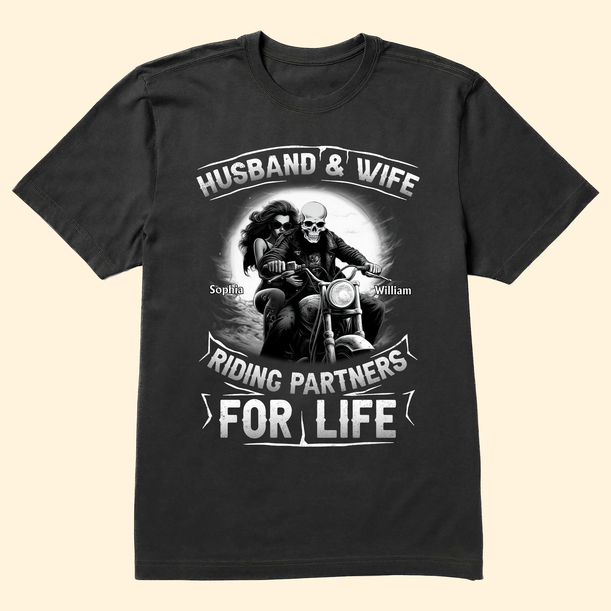 Husband And Wife Riding Partners For Life - Personalized Matching Shirts - Image 2