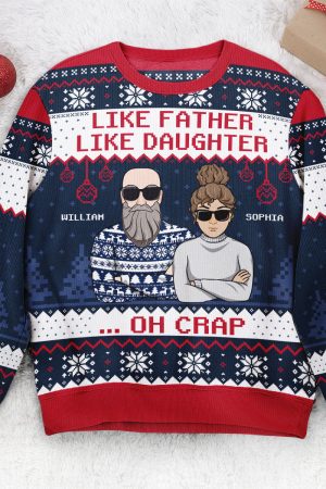 Like Father Like Daughter - Personalized Ugly Sweater