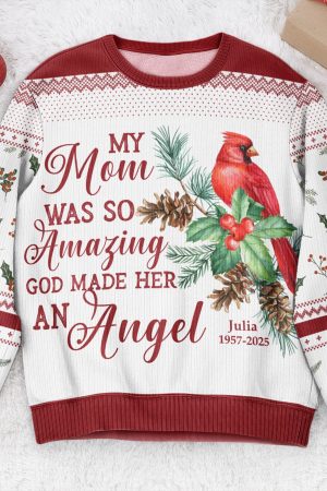 My Angels, Memorial Cardinal - Personalized Ugly Sweater