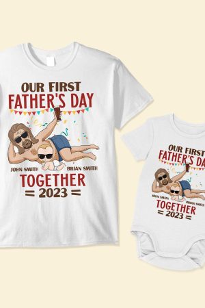 Our First Father's Day Together - Personalized Matching Family Shirts