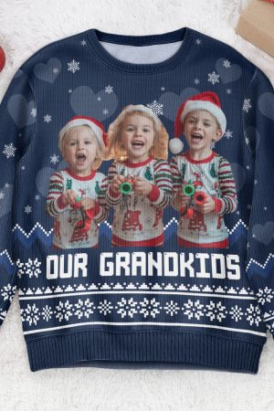 Our Grandkids - Personalized Photo Ugly Sweater