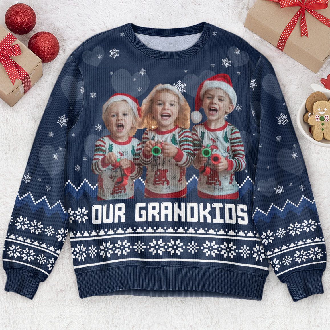 Our Grandkids - Personalized Photo Ugly Sweater